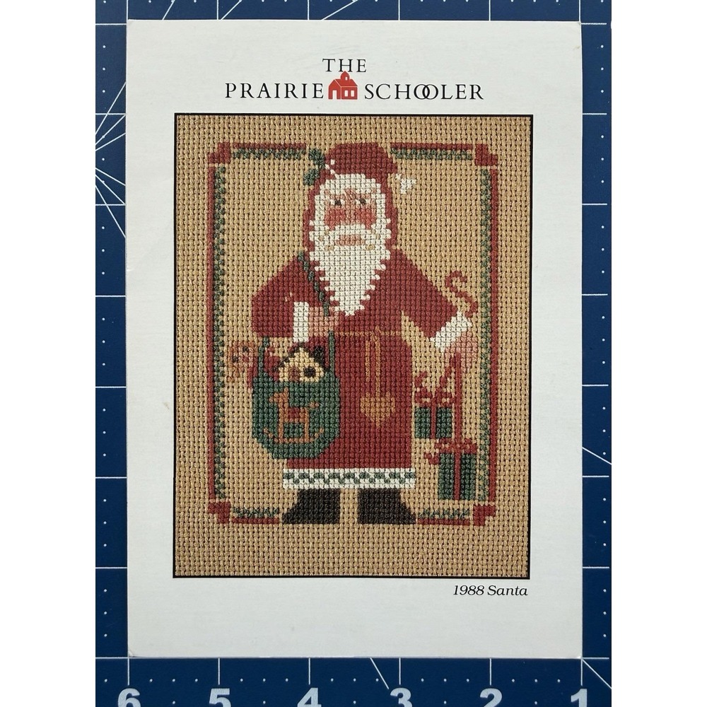The Prairie Schooler Cross Stitch Pattern 1988 Santa Bag Of Toys Presents